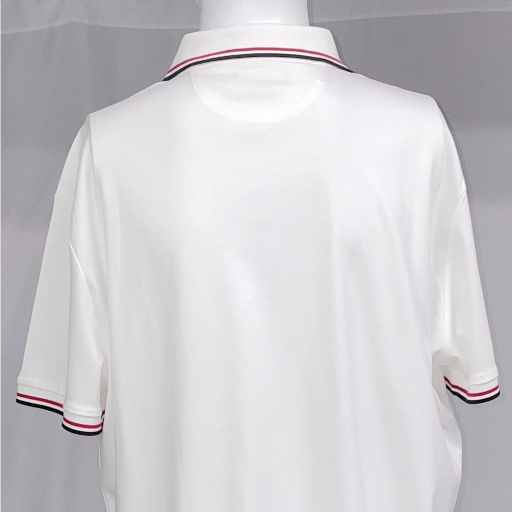 New Large Polo Ralph Lauren White Navy Blue Pony Poloman Collar Casual Shirt - Picture 2 of 3